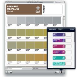 Anzeige der Premium-Metallics-Bibliothek im PANTONE Color Manager