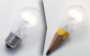 Kombinieren Sie Objekte kreativ Photoshop: Von der Glühbirne zum Symbol für Kreativität