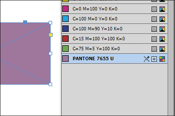 Das »störrische« Farbfeld Pantone 7655 U lässt sich weder löschen noch verändern (»editieren«).